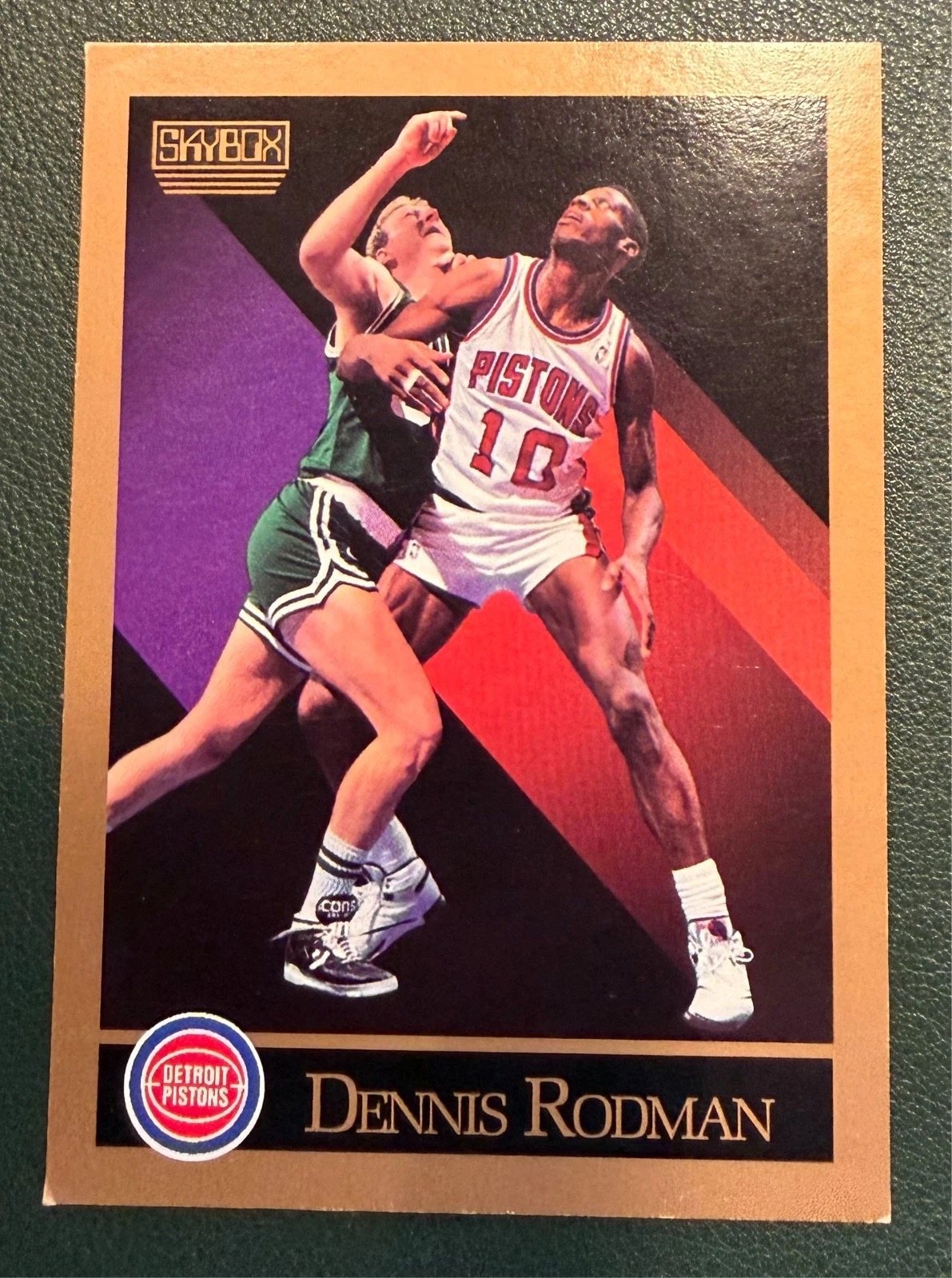 Framed Dennis Rodman Pistons SkyBox card
